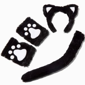 NWT Claire’s 3 piece black cat ears, tail and 2 paws